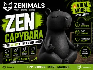 CAPYBARA ZEN – ZENIMALS SERIES #01 Easy to Print 