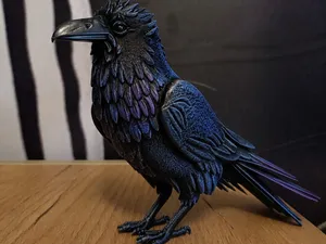 Stylized Raven – Detailed 3D Printable Bird Figure