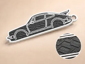 Porsche 911 Keychain Double Sided Dream Car