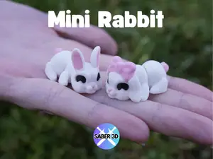 Mini Articulated Rabbit (With Bow Version)