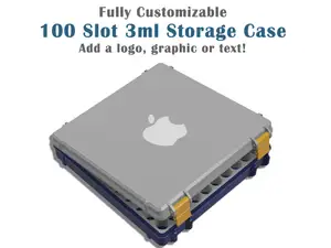 100 Slot Editable Rugged 3mL vial storage case