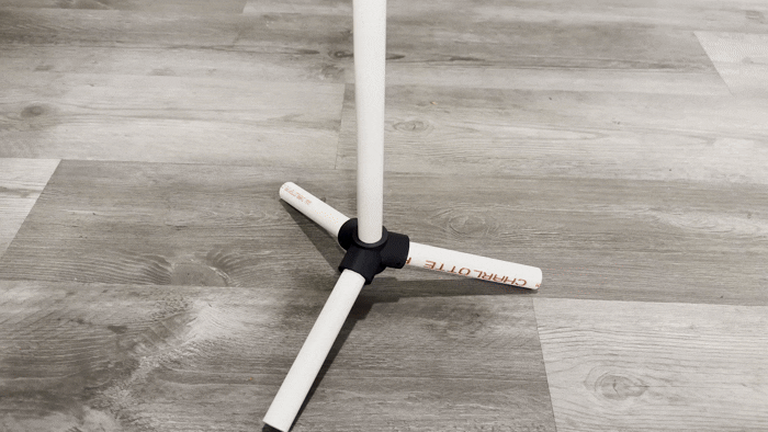 PVC Tripod Connector, 4 Way Joint, 1/2" PVC, Short