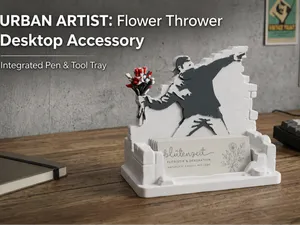 Urban Artist Flower Thrower Desktop Organizer