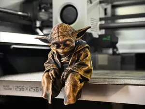 Sad Yoda Figurine on a Ledge! 