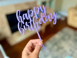 Happy Birthday Cake Topper (6 inches wide)