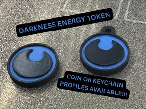 Pokemon Darkness Energy Token and Keychain