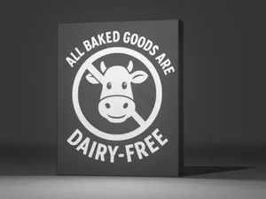 Dairy Free Baked goods sign