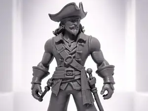 Pirate Action Figure Highly Detailed 3D Printable