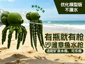 有瓶就有枪-沙滩章鱼水枪-不漏水-适配矿泉水瓶、可乐瓶-增加加上版