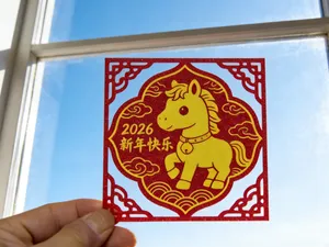 2026马年新年快乐剪纸