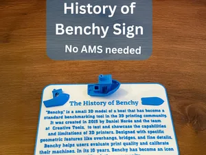 History Of Benchy / 2 Color / No AMS Needed / Sign
