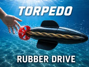 Torpedo mit Gummiantrieb - Tauchspielzeug