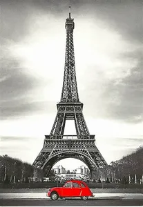 Hueforge Black & White Eiffel Tower with color pop