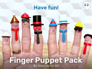 Finger Puppet Pack (tophat tie sunglasses and more
