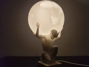 Atlas Lithophane Earth Globe Lamp