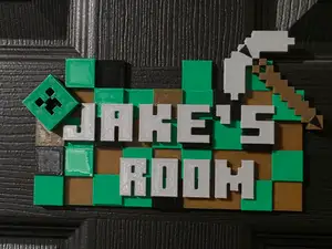 Minecraft Style Bedroom Sign