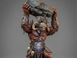 Beastman Goat with a big ol rock