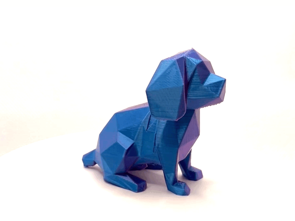 Low poly sitting Beagle, dog