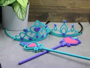 Princess Crown & Wand Set | 2 Crowns + 2 Wands
