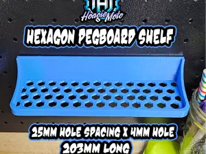 Pegboard Shelf Long 25mm Hole Spacing x 4mm Holes