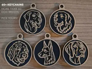 Dog keychains (69 different dogs)