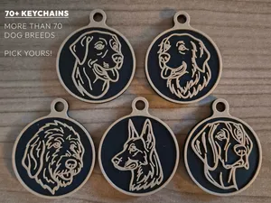 Dog keychains (76 different dogs)