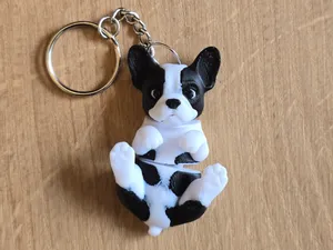 French bulldog flexi keychain