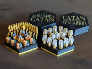 Catan Player Pieces Box - Base Set and Seafarers