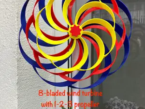 8-bladed wind turbine with 1-2-3 propeller