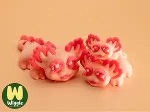 Flexi Axolotl and Keychain - No Supports Needed!
