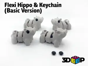 Flexi Hippo & Keychain (Basic) - No Supports