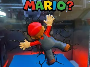 Who Crashed Mario? - Fake Impact Wall Decal