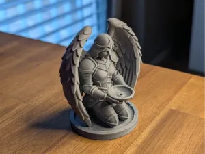 Armored Angel Incense Holder (Kneeling Wings)