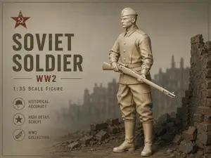 WW2 Soviet Soldier Figure