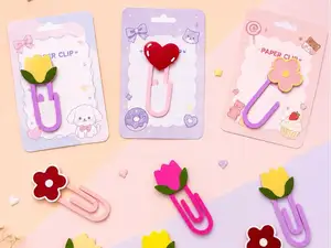 Cute Heart , Flower, Tulip Paper Clip / Bookmark