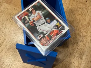 Sleeved Baseball Card Holder With Sliding Lid