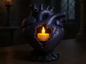 Gothic Heart Candle Holder – “Heart of Flame”