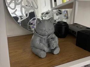 Chill Hoodie Cat | Cozy Desk Companion