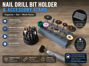 Nail Drill Bit Holder & Stand