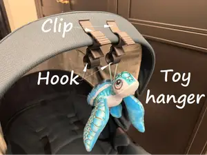 Stroller canopy toy hook