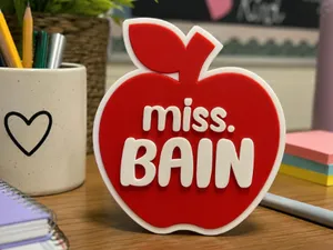 Personalised Custom Teacher Apple Desk Plaque