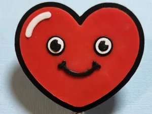 Cute Smiling Heart Badge Reel Face