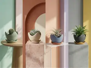 Tulip Wave Pot Minimalist Organic Planter Saucer
