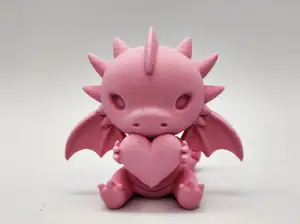 Cute Sitting Dragon with Heart Figure