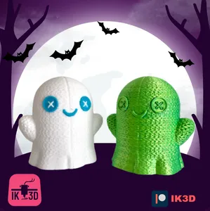 CUTE CROCHET GHOST - NO SUPPORTS - COLOR PRINT