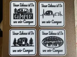 Beer Coasters Glass Drinks with Box camping Camper