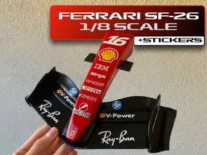 Ferrari SF-26 F1 2026 Front Wing 1/8 Scale +decals