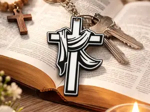 elegant cross keychain