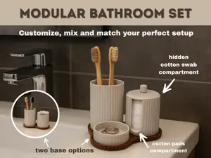 Modular Bathroom Set: toothbrush holder and more