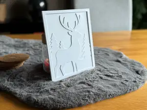 Winter Reh im Wald – 3D-Deko im Rahmen
